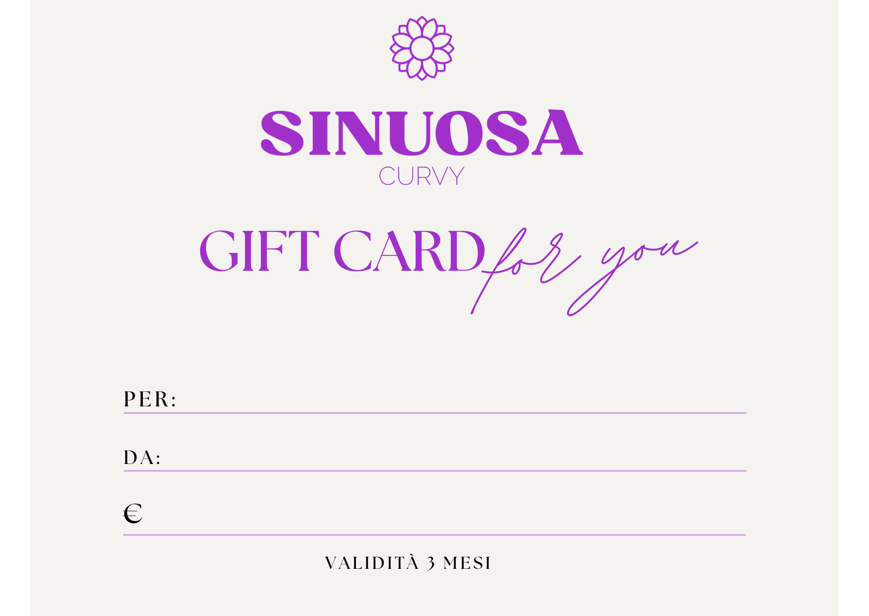 Sinuosa Gift Card